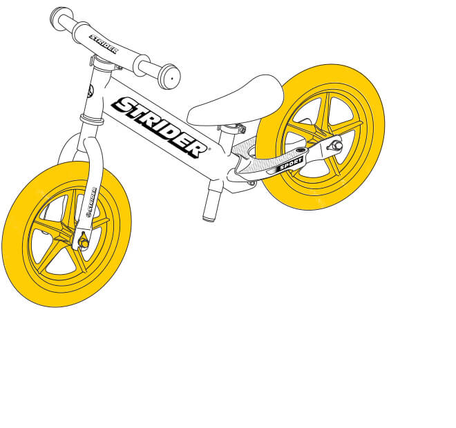 illustration Strider 12 Sport balance bike wheels